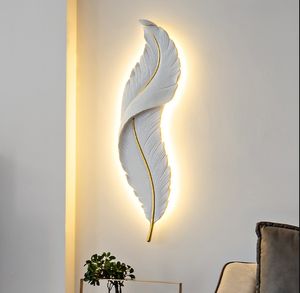 Modern LED Feather Wall Light for Bedroom, Bedside, Stairway, Living Room Decoration, Bathroom Decor