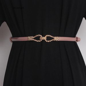 Cinture Fashion Design Cintura sottile regolabile per donna Abito in pelle bovina Cappotto Camicia Cinturino Cinturino in vera pelle Femme Cinturon 2022