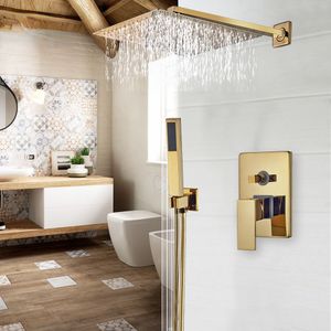 Bathroom Faucet Gold Rain Bath Faucet Wall Mounted Bathtub Mixer Tap Bathroom Shower Faucet