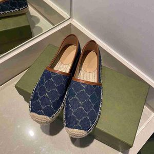 OA011 Mulheres Jacquard Espadrille Designer Sapatos planos Sofadias de couro Loafters Lady Girls Lady Girl