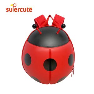 Zaino per bambini a forma di coccinella moda SUPERCUTE Borsa per bambini in cartone animato 3D ispirata alla natura all'aperto Borsa per giocattoli per bambini 220326