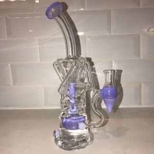 Spiral Glass Bong Ice Catcher Hookah Smoking Water Pipes Heady Shisha Dab Rig and Perc Oil Rigs Bubbler with 14 mm Joint banger