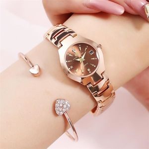 새로운 여성 시계 방수 스테인리스 스틸 쿼츠 손목 시계 커플 시계 캘린더 여성/남성을위한 럭셔리 선물 201124