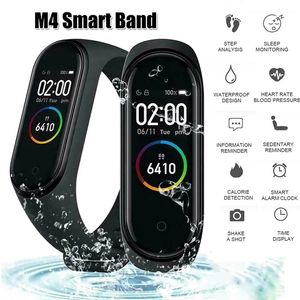 M4 Fitness Tracker Smart Watch Spor Spor Kalp Hızı Kan Basıncı Monitörü Sağlık Bilekliği Su Geçirmez Akıllı Bant iOS Android Telefon