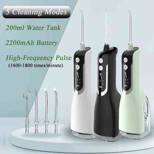 4 Nozzles Dental Oral Irrigator Water Flosser Teeth Cleaner Whitening Portable Toothpicks 200ML Jet Tartar Remover 220513
