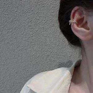 Clip-on & Screw Back Korean Gold Color Metal Line Bow Ear Bone Clip Non-Pierced Simple Irregular Geometric Hollow Earrings For WomenClip-on