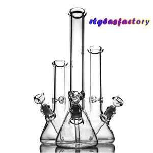 Hookahs 18 inch bong Tobacco Beaker Glass water pipe 9MM Thick Bongs Super Heavy with Smoking Accessories have three size