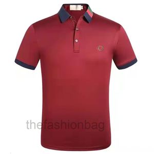 5A New Fashion Polo Shirt Summer Casual Business Men's Lapel Short Sleeve Handsome Slim Fit Sportswear Size