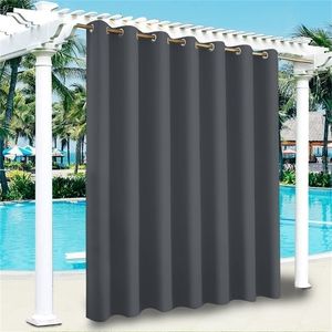 Outdoor Patio Curtains Waterproof Wide Curtain Waterproof Windproof Curtains for Porch Gazebo Pergola Canopy Shower Pool 220511