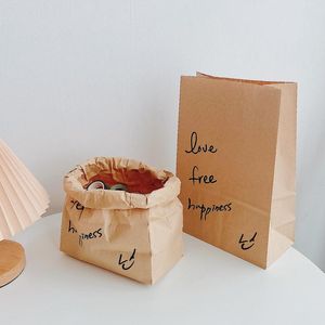 Подарочная упаковка Любовь и бесплатная крафта бумажная сумка упаковки бисквит конфеты кулинарные печенье хлеб хлеб
