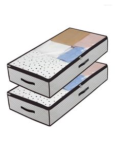 Opbergzakken onder het bed onder bedonderbare kledingtas Grote capaciteit containers met helder versterkte Hastoragestorage