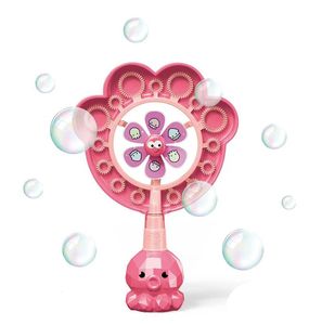 Mulino a vento poroso Soffiatore di bolle Bacchetta Giocattoli Spinner Bubble Machine Giocattolo estivo per bambini all'aperto W2