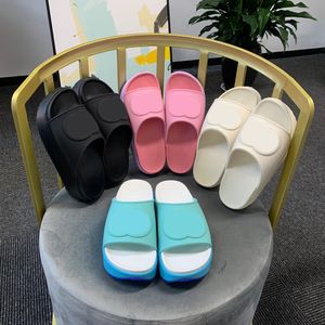 Macaron Interlocking Sandal with Interlocking Leather Slippers Rubber Chunky Slides Low Heel 90s Slipper Home Casual Summer Embossed size 35-45