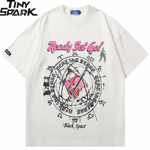 Män hiphop t-shirt streetwear grafisk tryckt zodiak t-shirt harajuku bomull casual tshirt sommar kort ärm toppar tees 220621