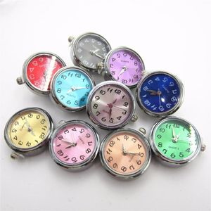 Bracelets de charme 6pcs/lote mix color watch face clique em botões de encaixe para braceletbangles de 18 mm