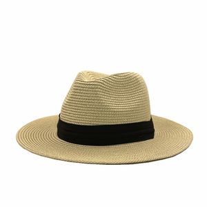 Sparsil Women Paper Straw Panama Hats szerokie grzbiet letnia plażowa czapki upf uv chronić Jazz Sun Hat Men Fedoras Cap Chapeu 220506