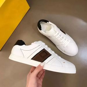 Op Quality Designer White Black Calfskin Leather Sneakers Shoes Low-Tops Flow Rubber Box Sole Sports Partihandel Märke Utomhustränare EU35-45