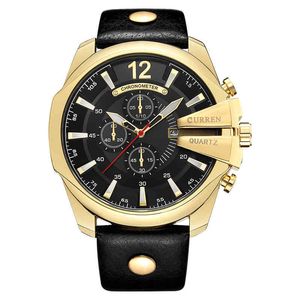 Relogio Masculino Curren 8176 Golden Men Watch Watch Top Luksusowa popularna marka Zegarek Man Quartz Gold Clock Men Stray