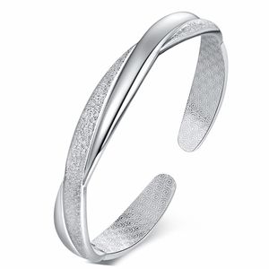 Sparkle Interwoven Bracelets Bangles For Women Girls Fine Jewelry Gifts Silver Bracelets