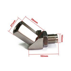 135 graders minikatalysatorkontakt M18 x 1,5 Spacer Avgas O2 Sensor Katalytisk Lambda Plug Adapter Steel