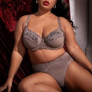 Set di reggiseni e slip da donna a coppa intera in pizzo floreale Xiusshiren 85D 90D 95D 100D 105D Set di biancheria intima ultra sottile femminile Biancheria sfoderata 220513