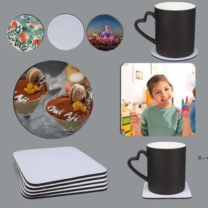 sublimation neoprene blank Natural Rubber coasters hot transfer printing round square shape rubber cup mats custom diy consumables GWA12845