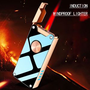 Gas-Electric Two-In-One Torch Induction Lighter Booming Creative Ignition Windproof Induction Inflatable Lighters Personality Signature Man Gift