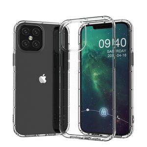 iPhone 14 13 12 11 Pro Max XS XR X SE 7 8 Plus 투명한 투명한 소프트 TPU 뒷 표지를위한 충격 방지 전화 케이스