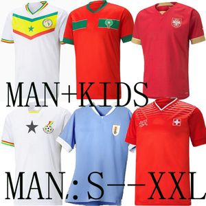 Wholesale 24 soccer resale online - 2022 Morocco soccer jerseys Senegal MANE Hakimi Ghana Switzerland maillot Serbia MAHREZ URUGUAY KOUYATE football uniforms shirts HOME kids kit