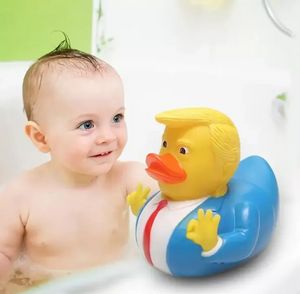 Duck Bath Toy Novelty Itens Pvc Trump Ducks Chuveiro Flutuante dos EUA Dollos de boneca Toys de água Novidade Crianças presentes por atacado 0728