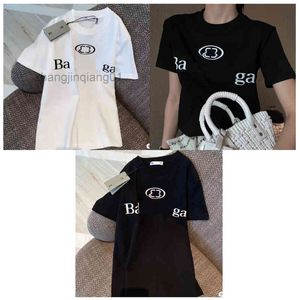 Ontwerper Balanciagas T-shirt Vintage Oversized Sweat Luxe Mode Europa Amerika Zomer Heren Dames Gedrukte Brief Koppels Ronde Hals Losse Balenciga Tee