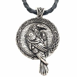 Hänge halsband odin raven talisman amulet viking halsband wicca fågel goth juveler runor halslösa wiccan hedniska män kvinnor tillbehör