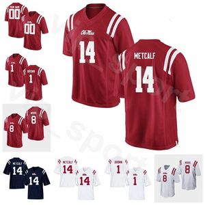 Chen37 NCAA Koleji Futbol 22 Deuce McAllister Jersey Sec Ole Miss Rebels 14 DK Metcalf 1 AJ Brown 22 Dexter McCLuster 8 Elijah Moore