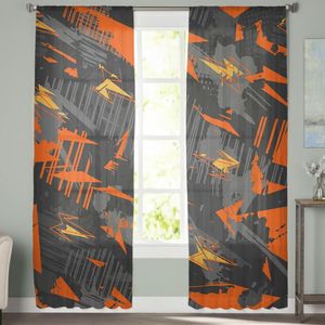 Curtain & Drapes Sport Modern Geometric Lines Tulle Curtains For Living Room Bedroom Decoration Luxury Voile Valance Sheer KitchenCurtain