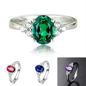 Rhinestone Band Rings Green Red Lady Retro Opening Ring Women Jewellery Fashion Accessories