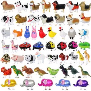 Cute Walking Animal Helium Balloons Cat Dog Dinosaur Air Ballons Birthday Party Decorations