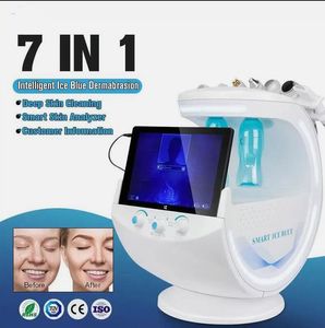 Salon use ice blue Hydra oxygen jet facial dermabrasion skin face analysis tightening and lifting Ultrasonic RF Aqua Scrubber Anti-wrinkle cleaning Equipment