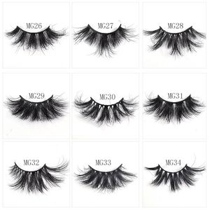 27mm Fluffy Eyelashes Mink Hair 5D False Eyelashes Stage Makeup Long Thick Curling Multilayerl 3D Eyelash Wholesale