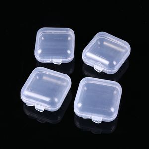 35x35x17mm Mini Clear Plastic Small Box Jewelry Earplugs Storage Box Case Container Bead Makeup Transparent Organizer Gift boxes