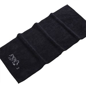 Design gratuito Personalizzato 100% cotone Bagno nero Ricamo a mano Nome Salone di bellezza SPA Asciugamano sportivo fumante 220616