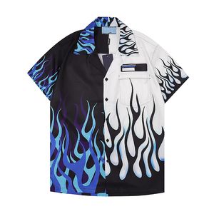 Lyxdesigner skjortor herrmode tiger bowling skjorta hawaii blommor casual skjortor män smala passform kort ärm klänning skjorta 20222u