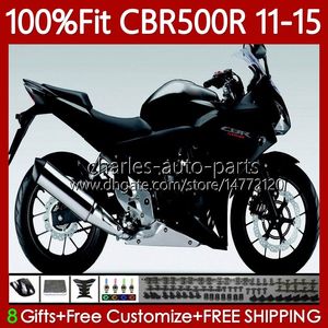 Carene per stampi a iniezione per HONDA CBR 500 R CC 500R RR CBR500R 11 12 13 14 15 Corpo 126No.47 CBR500RR 2011 Nero lucido 2012 2013 2014 2015 CBR500 RR 11-15 Kit carrozzeria OEM