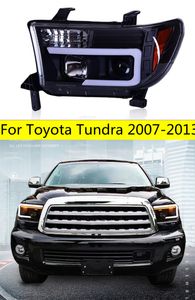 Toda a lâmpada dianteira do diodo emissor de luz para o farol da tundra 2007-2013 toyota drl sinal de volta feixe alto lente bifocal luzes do dia