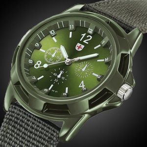 Military Herren Datum Leinwand Armbanduhr Band Edelstahl Sport Quarz Armbanduhr Für Männer Wasserdicht Reloj Uhren Hombre