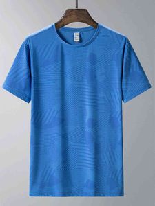 T-shirts de malha respirável de verão masculino masculino esportivo nylon sweat tees masculino plus size moda moda trep gym camiseta 8xl g220512