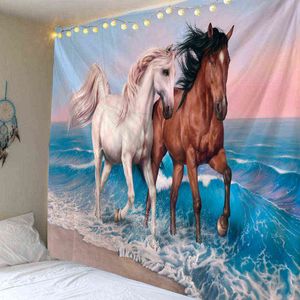 Приморский океанский ковер декор стены природа эстетическая пляжная лошадь фото гостиная