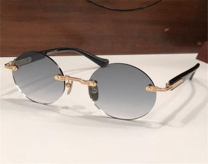 Yeni Moda Tasarım Retro Erkekler Güneş Gözlüğü Derin III Yuvarlak Lens Rimless Klasik Basit ve Çok Yönlü Stil UV400 Koruma Gözlük En Kalitesi