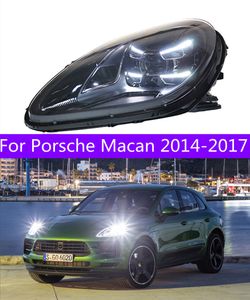 Bilstrålkastare för Porsche Macan LED-strålkastare 2014-20 18 DRL Turn Signal Front Light High Beam Lens Driving Lamp