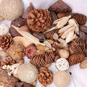 Decorative Flowers & Wreaths 1 Box Dried Natural Pine Cone Lotus Acorn Handmade For Home Decoration Diy Crafting Accessories