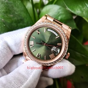 Alta qualidade B Fábrica automática Homens relógio ETA 2813 Diamante verde Diamante 40mm 228235 Versão 18K Rose Rose Stainless Aço Bracelet Watches